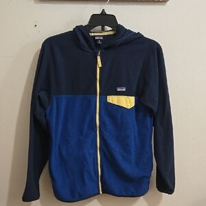 Boys Patagonia  Blue and Yellow Fleece Jacket Size XL 14